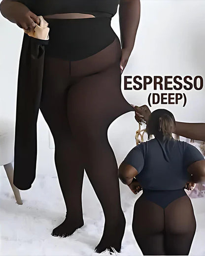 Transparante Fleece Panty met Nieuwe Compressieband